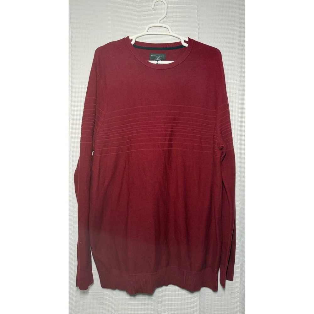 Shaquille O'Neal‎ Sweater Men's 3XLT Merlot Textured Crewneck Cotton Blend NWT